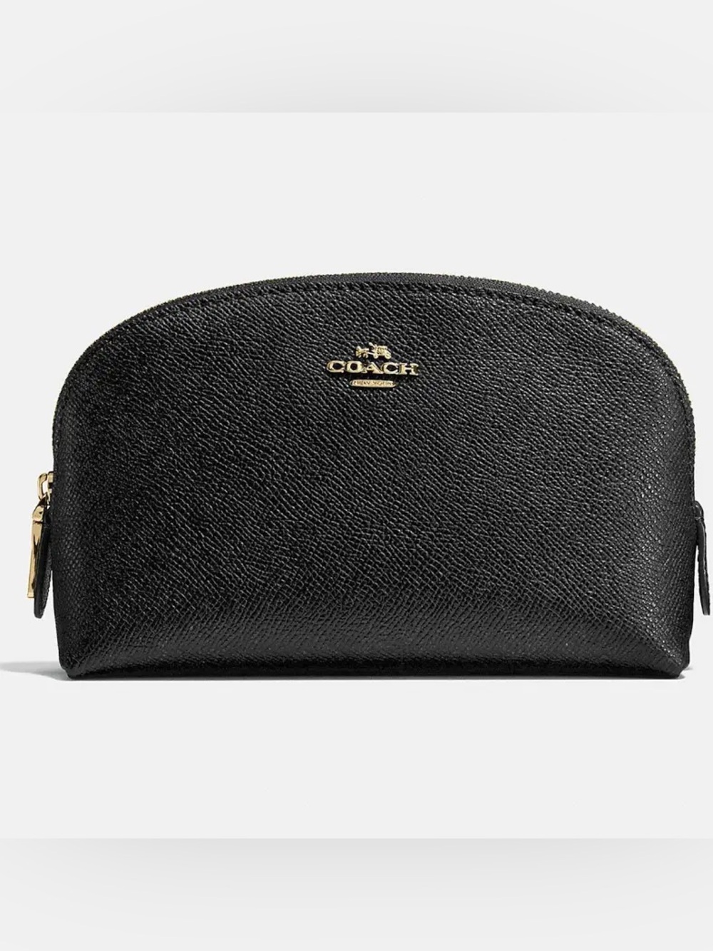 Coach cross grain leather cosmetic pouch